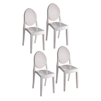 Temmy 20 Inch Dining Chair Set of 4, Indoor, Outdoor Use, White Finish - BM314933