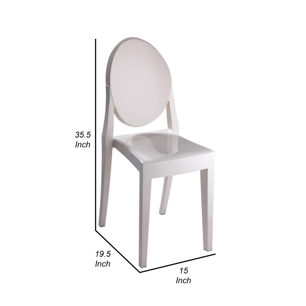 Temmy 20 Inch Dining Chair Set of 4, Indoor, Outdoor Use, White Finish - BM314933