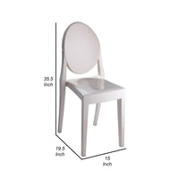 Temmy 20 Inch Dining Chair Set of 4, Indoor, Outdoor Use, White Finish - BM314933