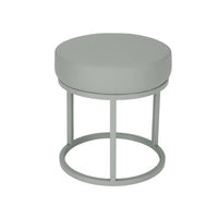 Tane 18 Inch Accent Stool, Modern Round Padded Seat, Gray Faux Leather - BM314950