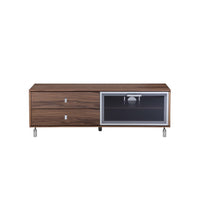 Ida 60 Inch TV Entertainment Console, Drawers, Pull Down Door, Walnut Brown - BM314965