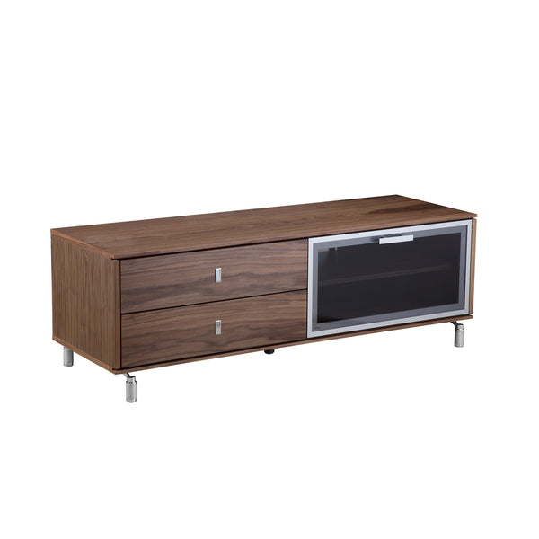 Ida 60 Inch TV Entertainment Console, Drawers, Pull Down Door, Walnut Brown - BM314965