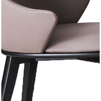 Mry 23 Inch Dining Chair Set of 2, Padded Tall Back, Beige Faux Leather - BM315026