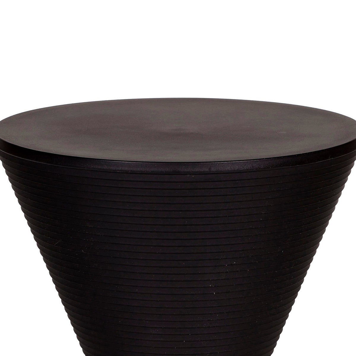 Hillary 17 Inch Side Table, Indoor Outdoor, Hourglass Shape, Black Finish - BM315084