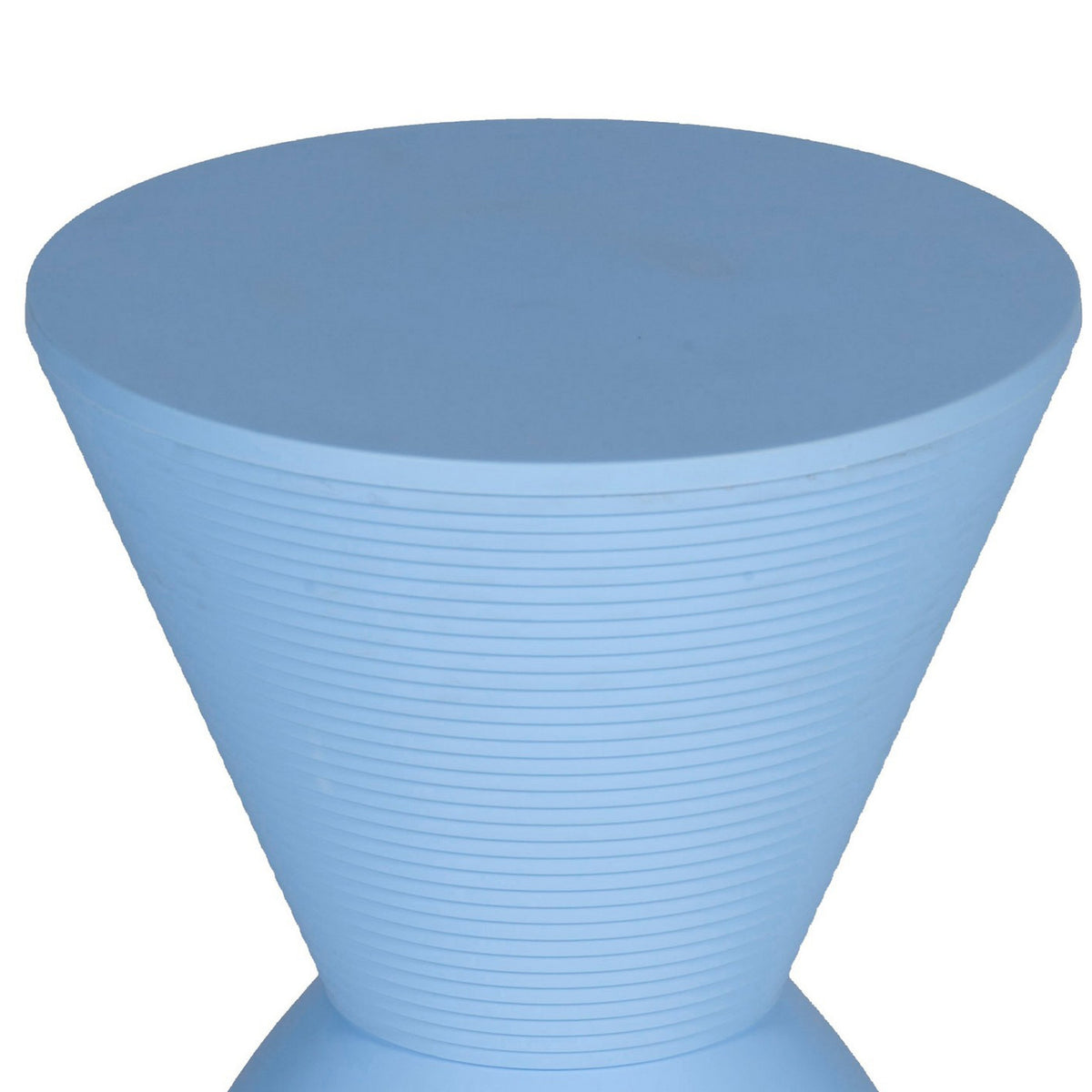 Hillary 17 Inch Side Table, Indoor Outdoor, Hourglass Shape, Blue Finish - BM315085