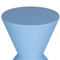 Hillary 17 Inch Side Table, Indoor Outdoor, Hourglass Shape, Blue Finish - BM315085