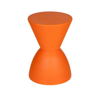 Hillary 17 Inch Side Table, Indoor Outdoor, Hourglass Shape, Orange Finish - BM315086