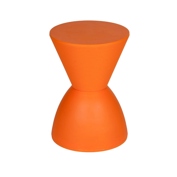 Hillary 17 Inch Side Table, Indoor Outdoor, Hourglass Shape, Orange Finish - BM315086