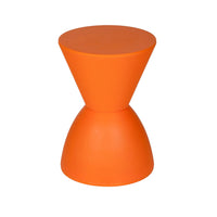 Hillary 17 Inch Side Table, Indoor Outdoor, Hourglass Shape, Orange Finish - BM315086