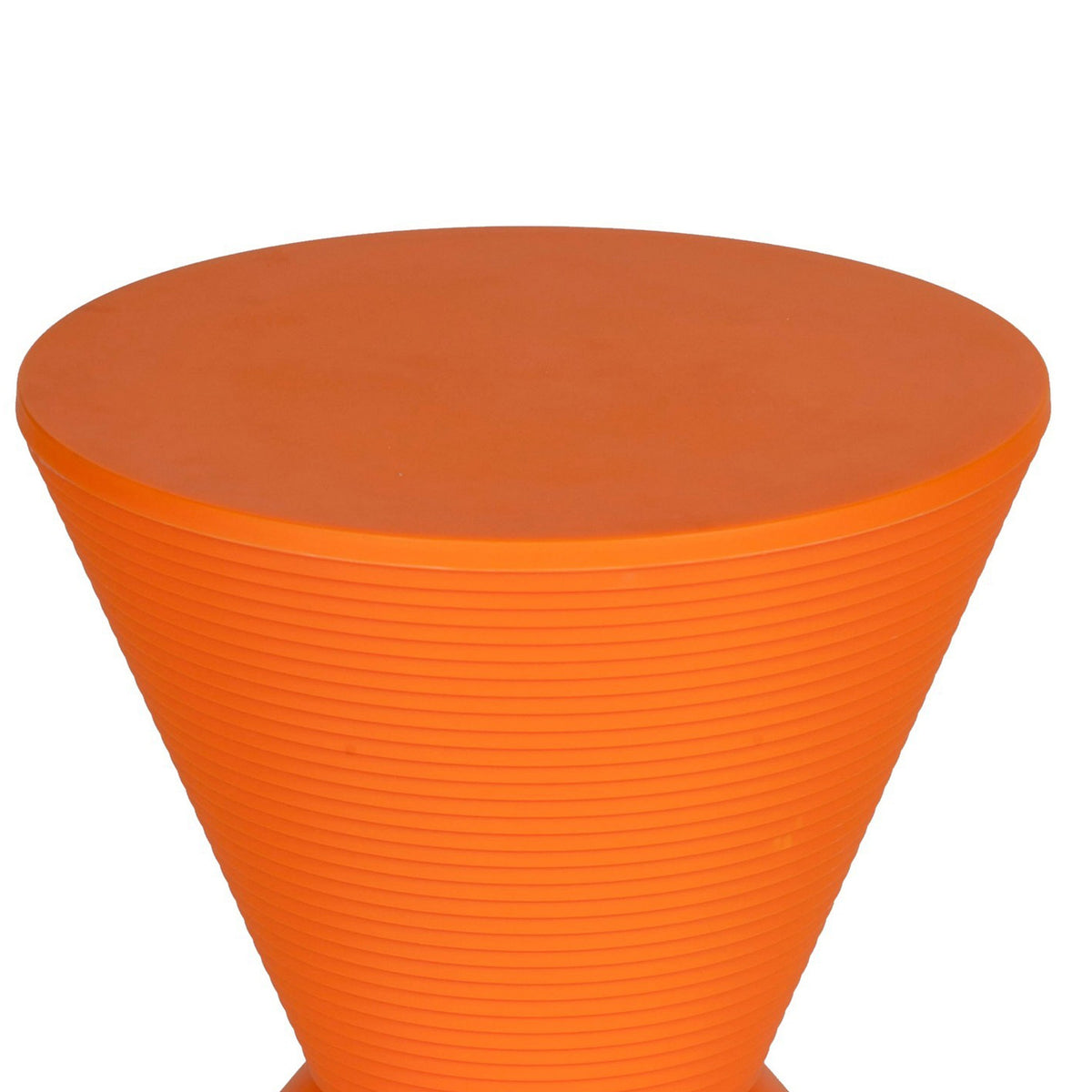 Hillary 17 Inch Side Table, Indoor Outdoor, Hourglass Shape, Orange Finish - BM315086