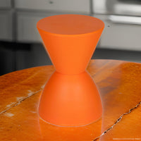 Hillary 17 Inch Side Table, Indoor Outdoor, Hourglass Shape, Orange Finish - BM315086
