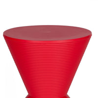 Hillary 17 Inch Side Table, Indoor Outdoor, Hourglass Shape, Red Finish - BM315087