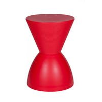 Hillary 17 Inch Side Table, Indoor Outdoor, Hourglass Shape, Red Finish - BM315087