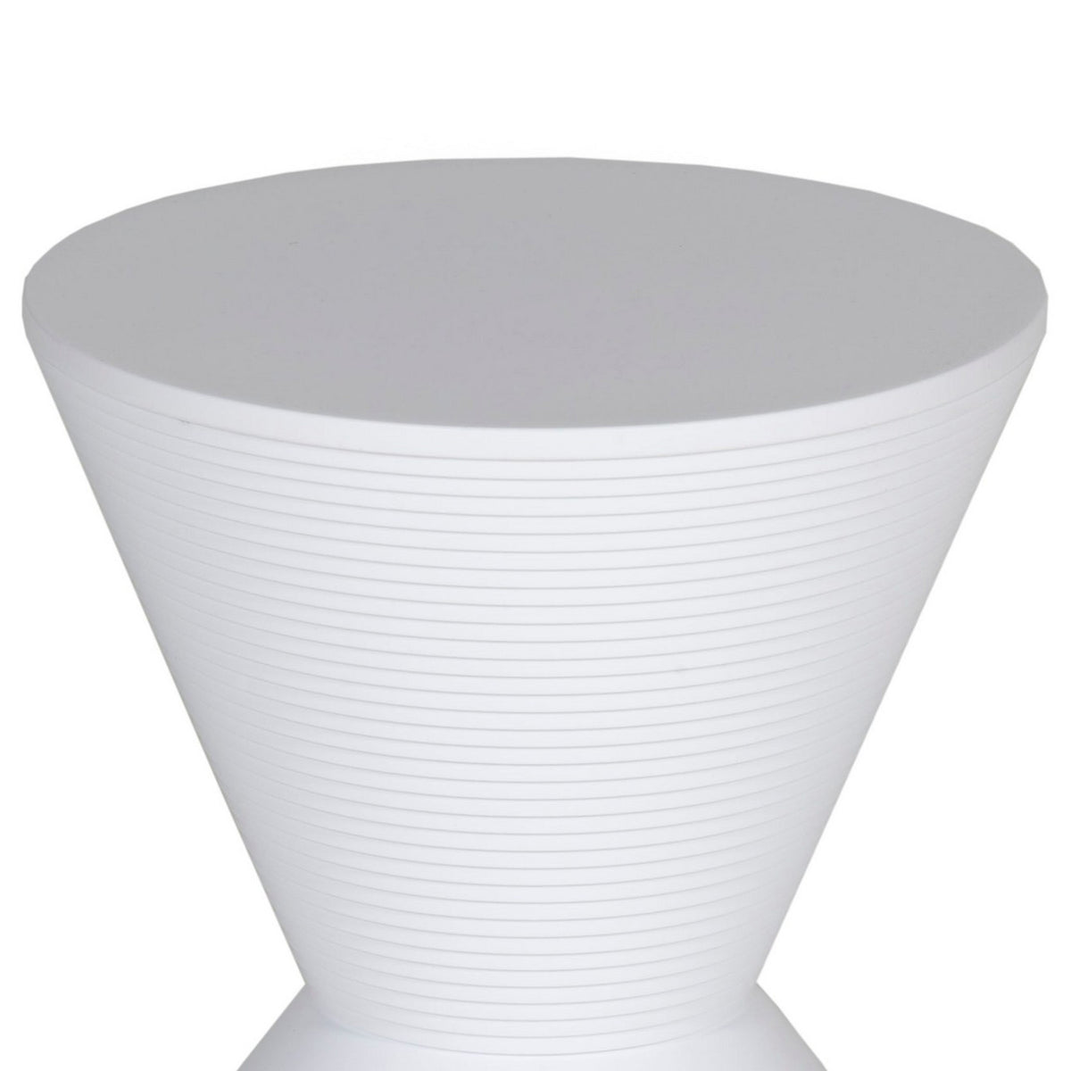 Hillary 17 Inch Side Table, Indoor Outdoor, Hourglass Shape, White Finish - BM315088