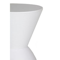 Hillary 17 Inch Side Table, Indoor Outdoor, Hourglass Shape, White Finish - BM315088