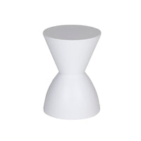 Hillary 17 Inch Side Table, Indoor Outdoor, Hourglass Shape, White Finish - BM315088