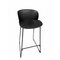 Sia 30 Inch Barstool Chair Set of 2, Black Seat and Back, Metal Base - BM315092