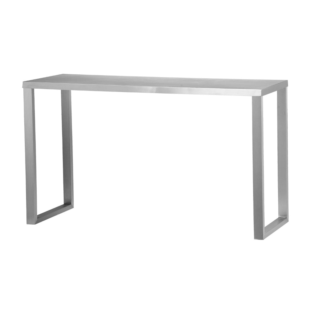 Tom 53 Inch Console, Rectangular Top, Square Legs, Chrome Brushed Metal - BM315100