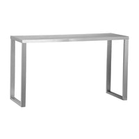 Tom 53 Inch Console, Rectangular Top, Square Legs, Chrome Brushed Metal - BM315100