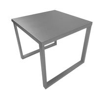 Tom 22 Inch Side End Table, Square Top, Square Legs, Gray Brushed Metal - BM315101