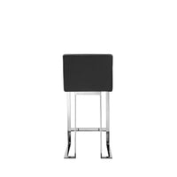 Boly 26 Inch Counter Height Chair, Black Faux Leather, Chrome Steel - BM315108