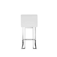 Boly 26 Inch Counter Height Chair, White Faux Leather, Foam Cushions, Steel - BM315110