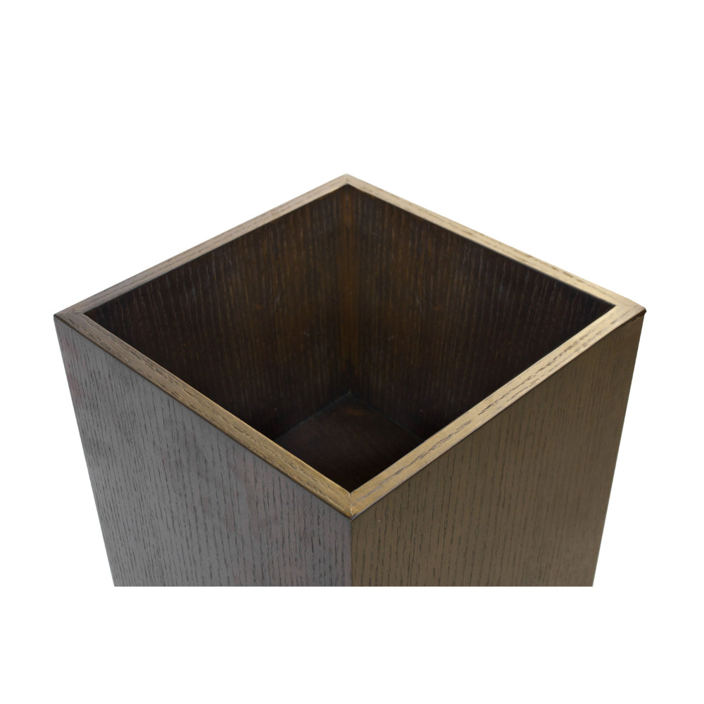 Jo 32 Inch Tall Flower Pot Planter, Hidden Indented Box, Dark Brown Veneer - BM315129