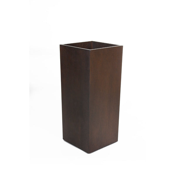 Jo 32 Inch Tall Flower Pot Planter, Hidden Indented Box, Dark Brown Veneer - BM315129