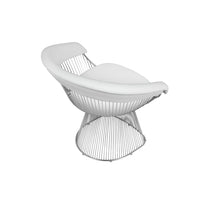 Mimi 27 Inch Accent Armchair, White Faux Leather, Foam Cushion, Steel Wire  - BM315134