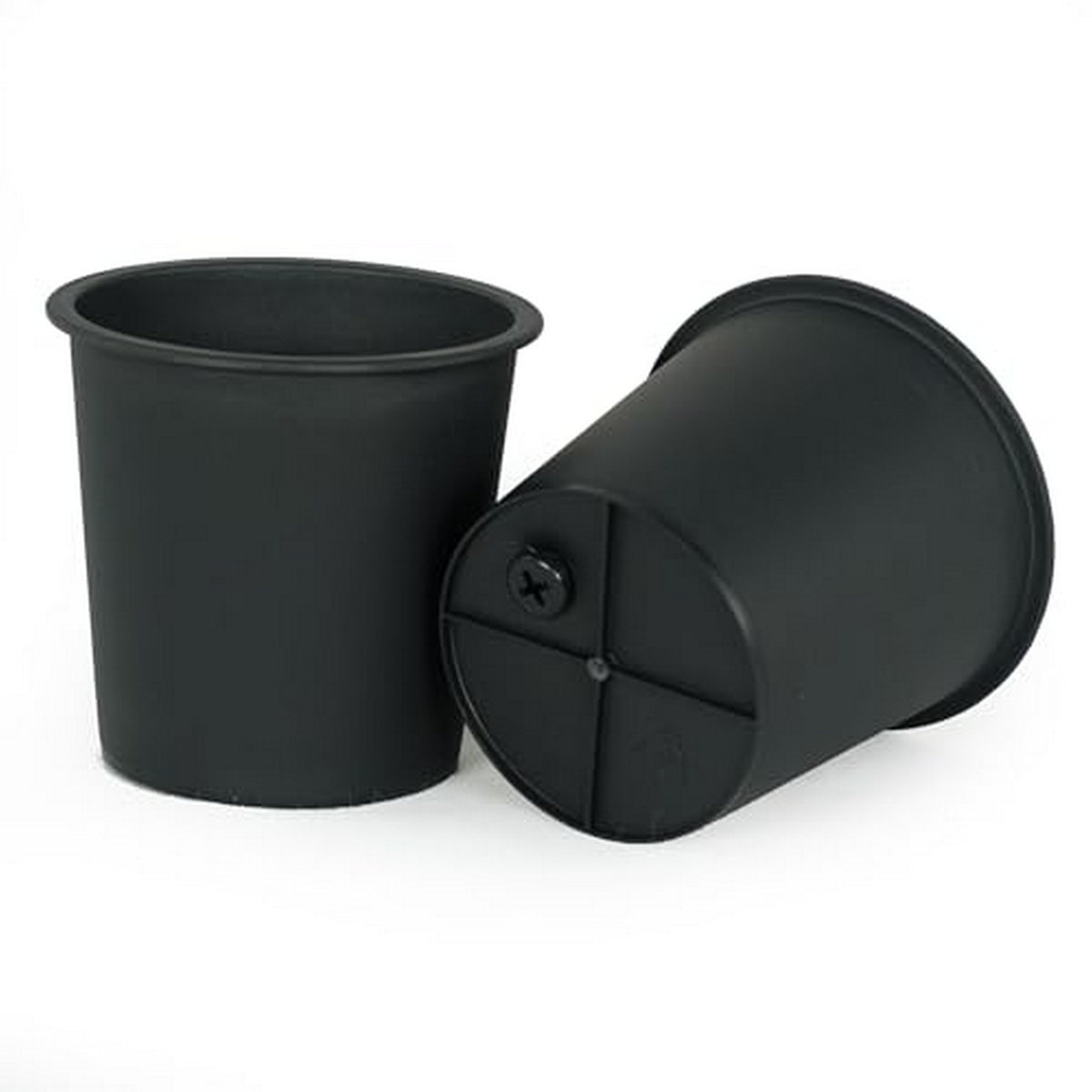 Kiti 6 Inch Set of 5 Round Nursery Planter Pots with Drainage Black Plastic - BM315155