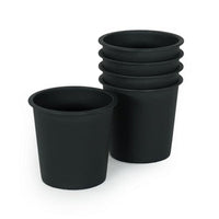 Kiti 6 Inch Set of 5 Round Nursery Planter Pots with Drainage Black Plastic - BM315155