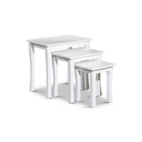 Yoni 3 Piece Nesting Side Table Set, Square, Flared Legs, White Wood Finish - BM315163