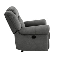 Ben 38 Inch Manual Recliner Chair, Gray Microfiber, Plush Foam, Solid Wood - BM315172