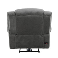 Ben 38 Inch Power Recliner Chair, Soft Cushions Gray Microfiber, Solid Wood - BM315173