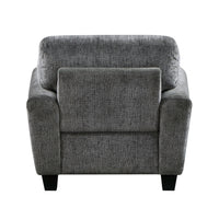 Lucy 37 Inch Accent Chair, Gray Chenille, Soft Cushions, Track Arms, Wood - BM315196