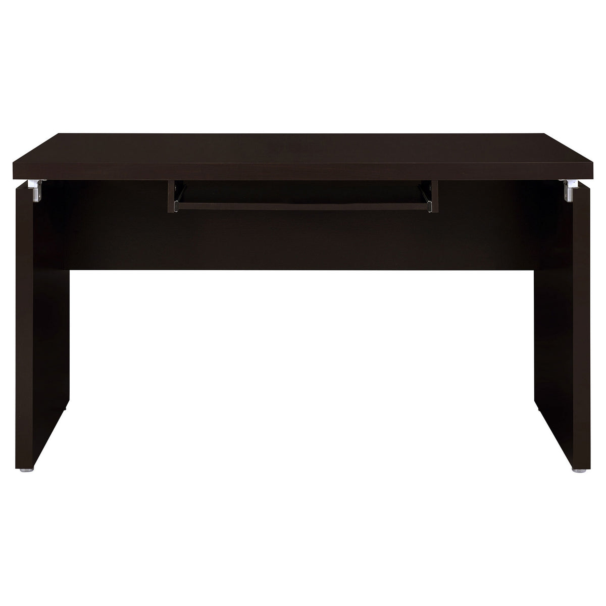 Niti 83 Inch Computer Office Desk, L Shape, Slide Out Keyboard Tray, Brown