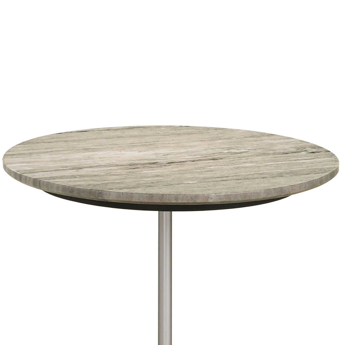 24 Inch Side Table, Round White Marble Top, Brown Mango Wood Pedestal Base - BM315278