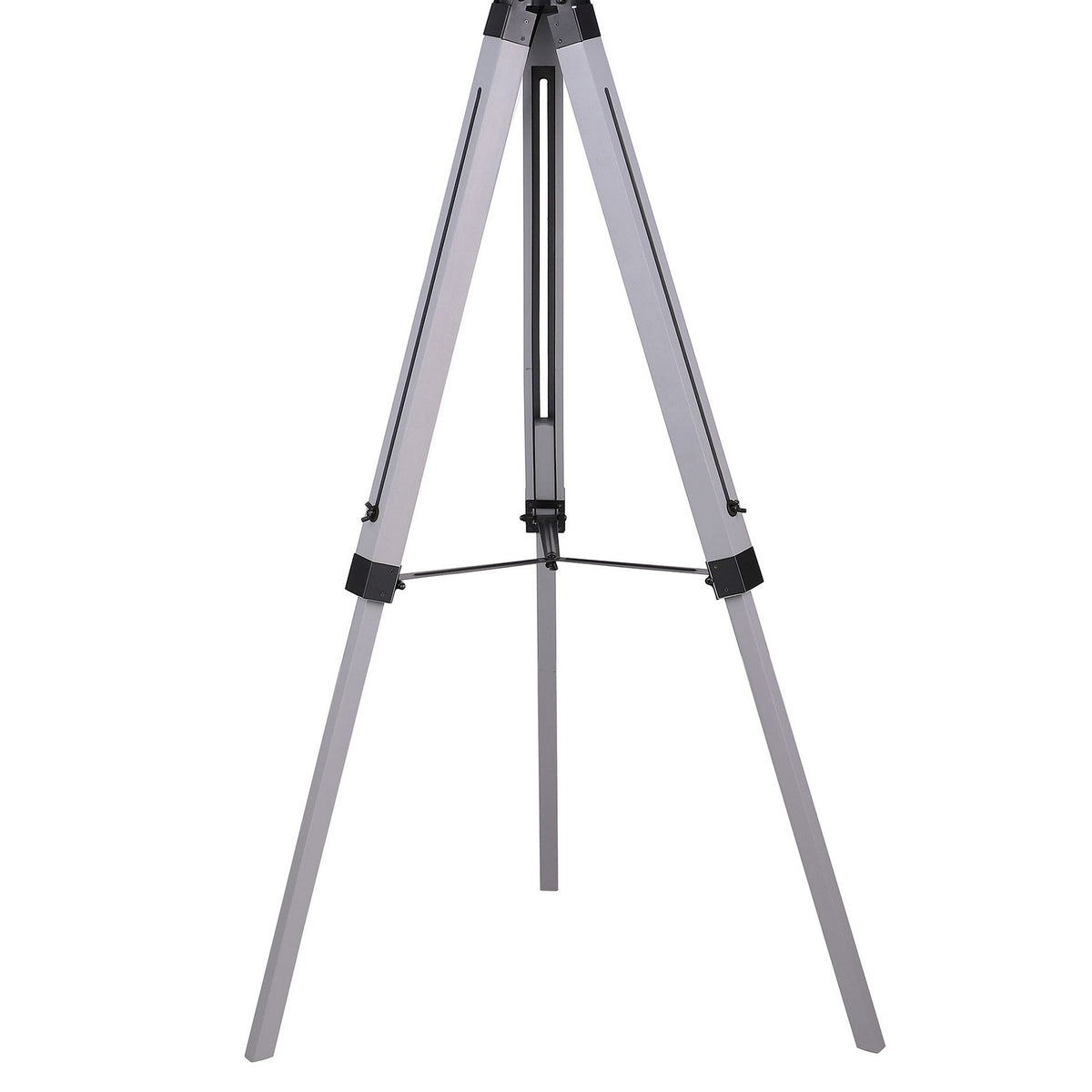 56 Inch Floor Lamp, White Tapered Drum Shade, Weathered Gray Tripod Base - BM315285