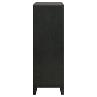 Aki 50 Inch Tall Dresser, 5 Drawers with Geometric Cut Out Design, Black - BM315301