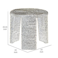 Asha 22 Inch Side End Table, Round Shaped Top with Natural Rattan Wrapping - BM315302