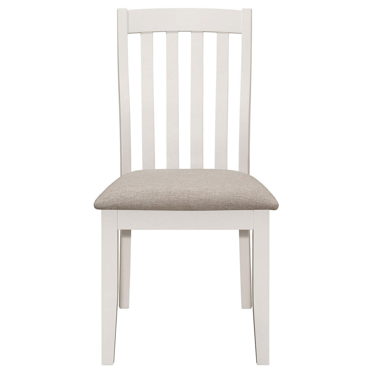 Ane 20 Inch Dining Side Chair Set of 2, Farmhouse, Slatted Back, White Wood - BM315312