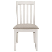 Ane 20 Inch Dining Side Chair Set of 2, Farmhouse, Slatted Back, White Wood - BM315312