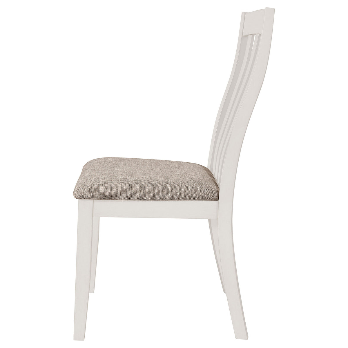 Ane 20 Inch Dining Side Chair Set of 2, Farmhouse, Slatted Back, White Wood - BM315312