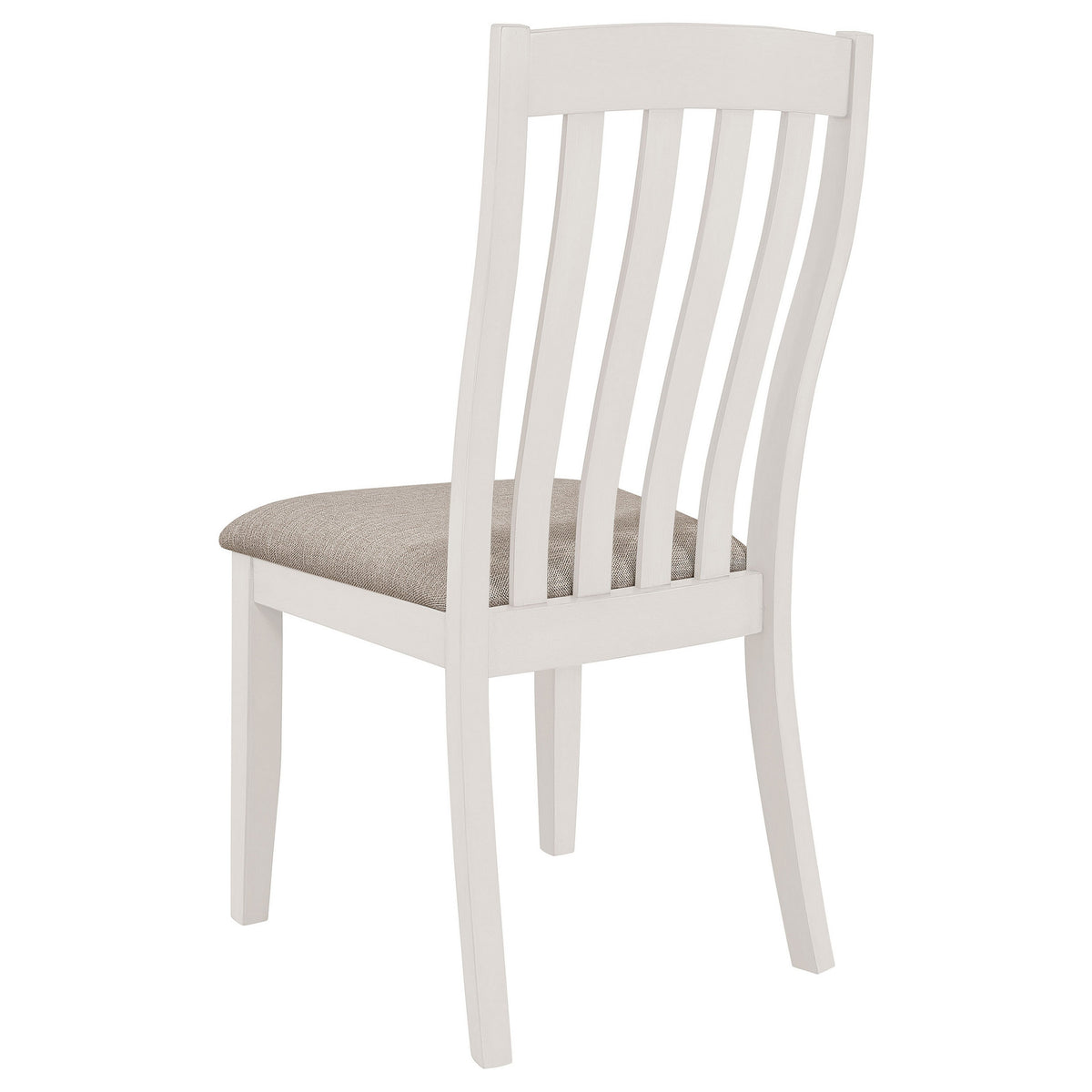 Ane 20 Inch Dining Side Chair Set of 2, Farmhouse, Slatted Back, White Wood - BM315312