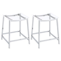 Ani 24 Inch Counter Height Stool Set of 2, Acrylic Clear, Chrome Metal - BM315319