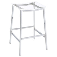 Ani 29 Inch Barstool Set of 2, Acrylic Clear Seat, Footrest, Chrome Metal - BM315320