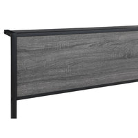 Rick Full Size Platform Bed, 1 Shelf, Retro Style, Black Metal Frame, Gray - BM315331