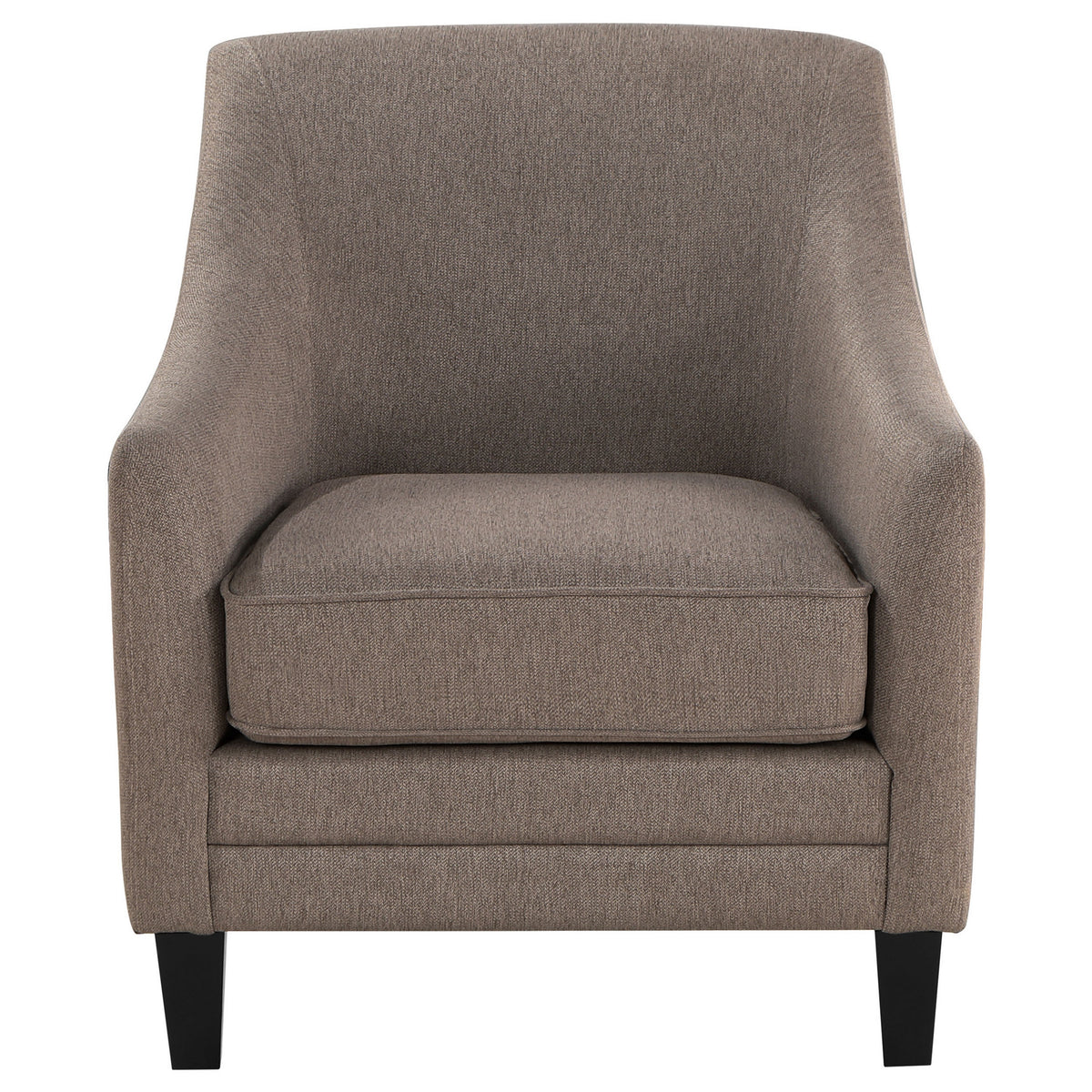 Iam 29 Inch  Accent Club Chair, Sloped Arms, Padded Camel Brown Upholstery - BM315358