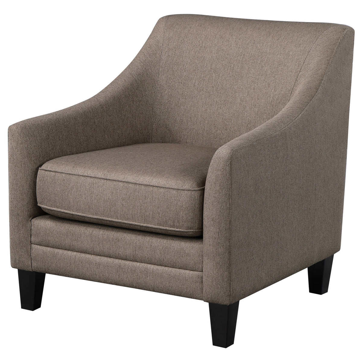 Iam 29 Inch  Accent Club Chair, Sloped Arms, Padded Camel Brown Upholstery - BM315358