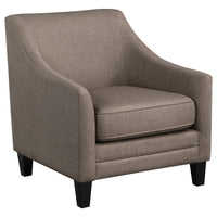 Iam 29 Inch  Accent Club Chair, Sloped Arms, Padded Camel Brown Upholstery - BM315358